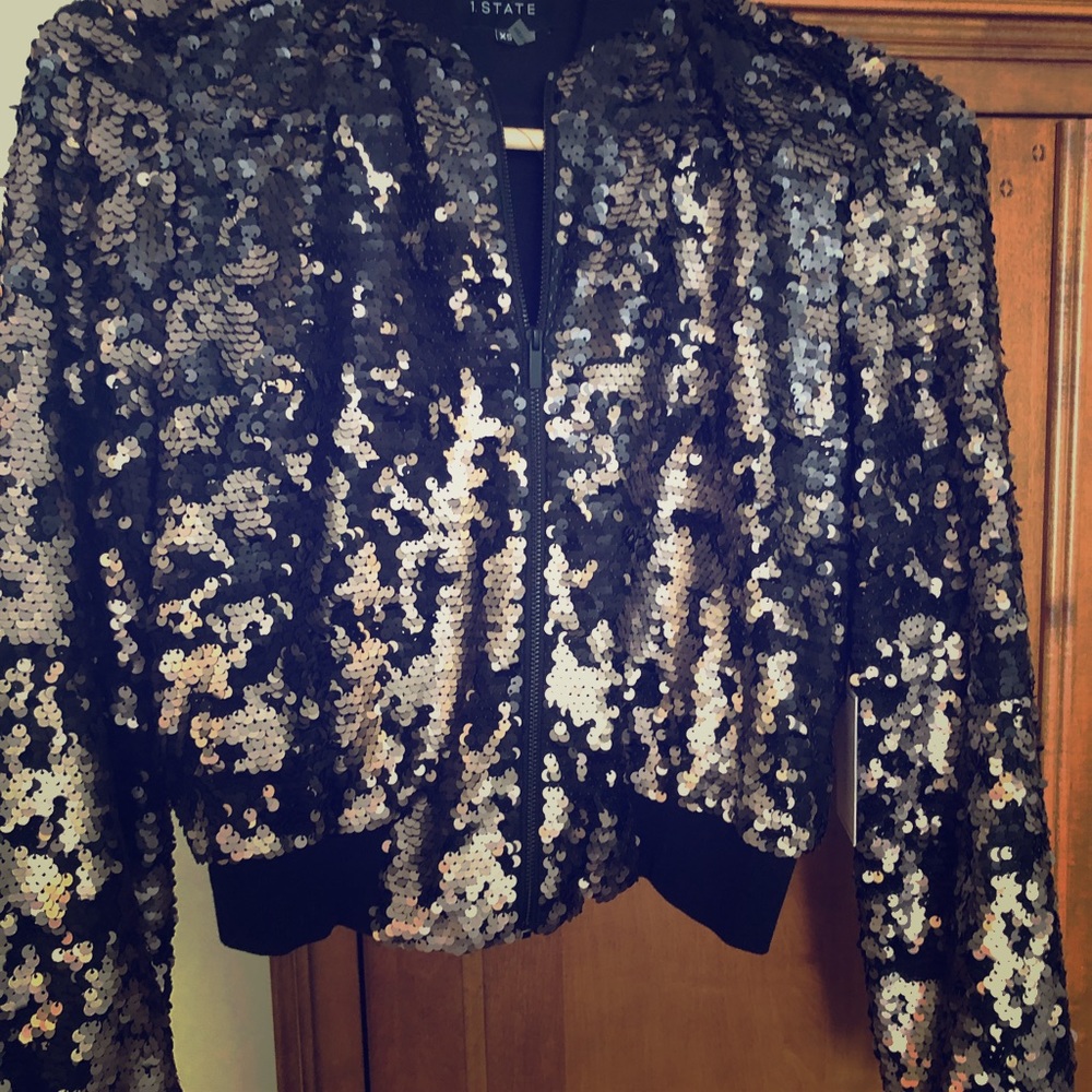 Crop sequin jacket